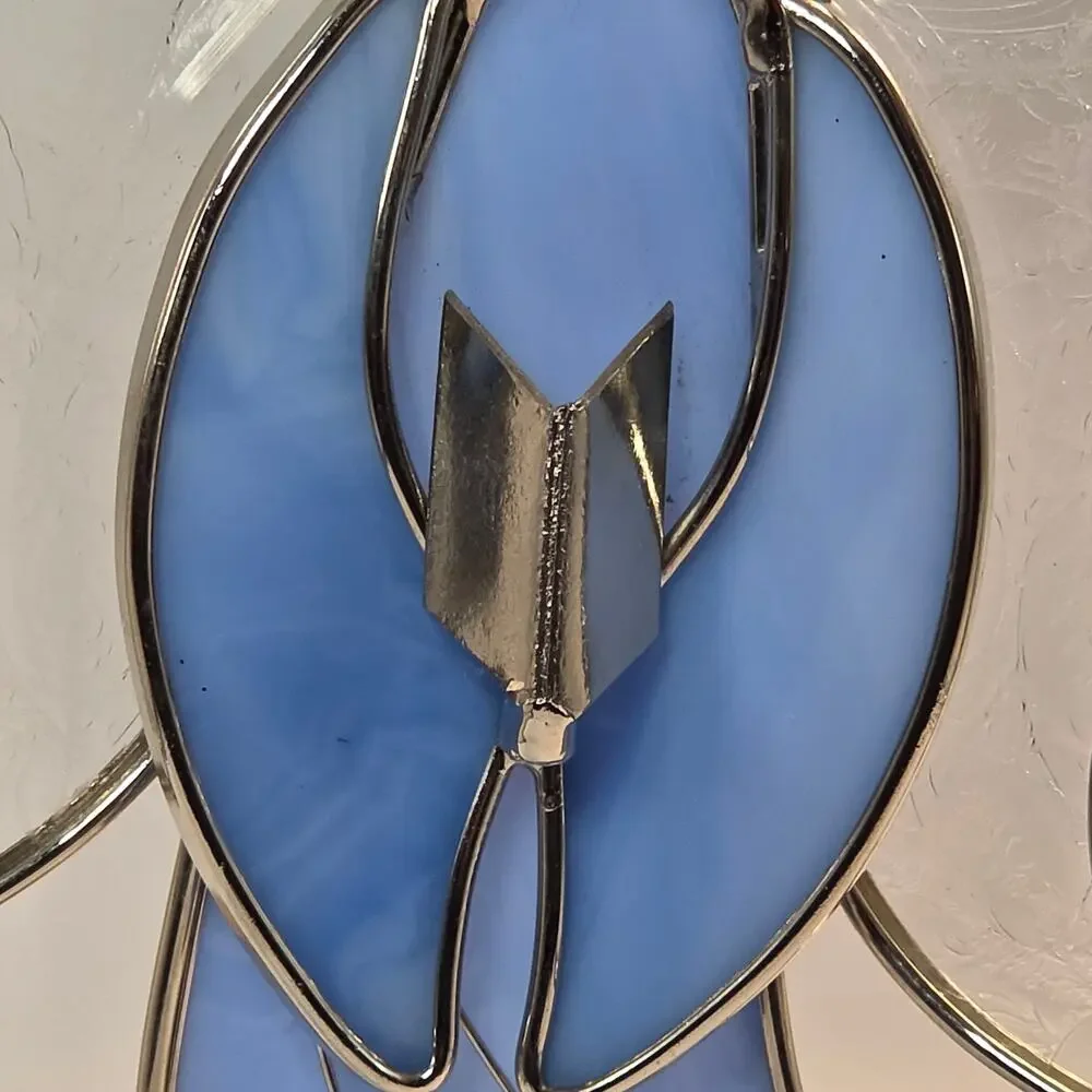 Blue Stained Glass Choir Angel Standing Figurine 10